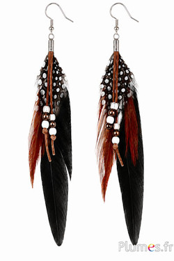 Oorbellen - lengte 10 cm - zwart